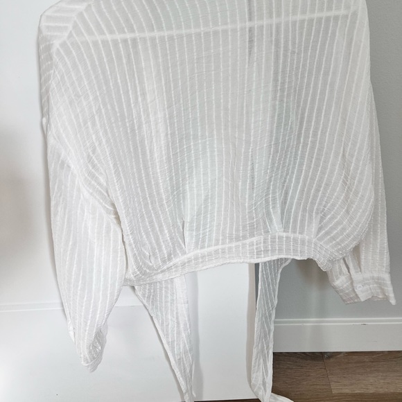 white sheer striped blouse - Picture 2 of 2